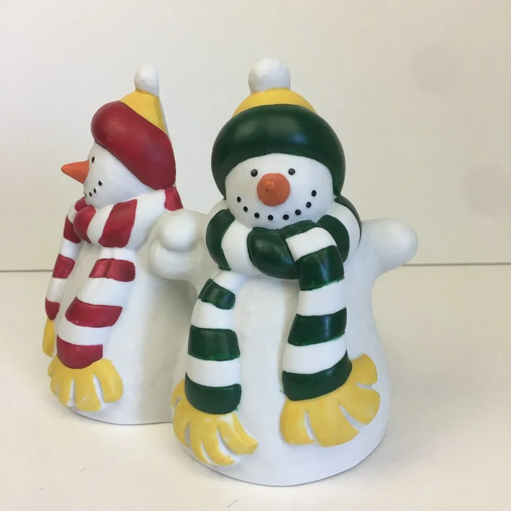Vtg Partylite Snowman Xmas‎ Pillar Candle Holder